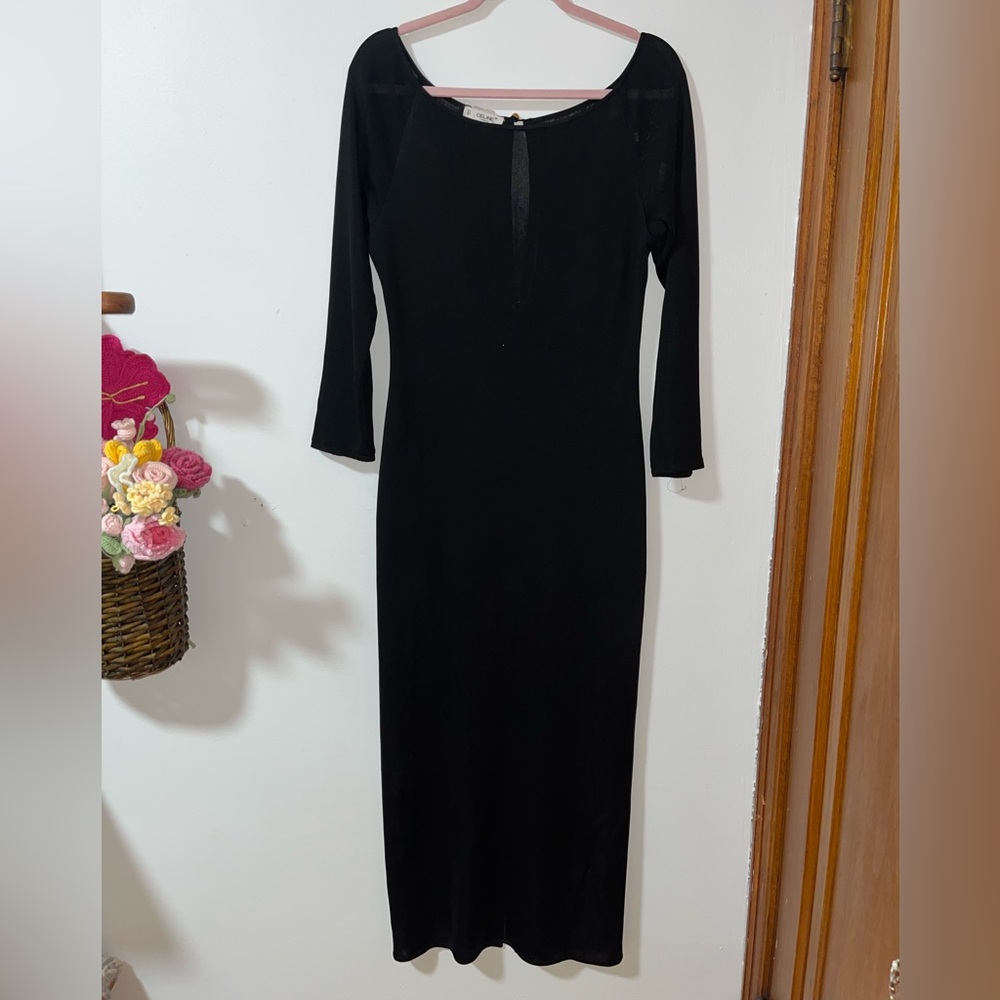 Celine Black Long Sleeve Dress